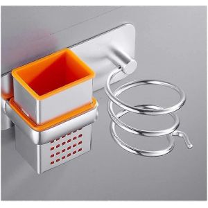 Support de sèche-cheveux,Support de sèche-cheveux avec support mural,Support de sèche-cheveux sécurisé sans perçage - Neuf