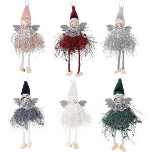 Pack De 6 Ange Suspendu Ornements D'Arbre De No&euml;l Mantel D&eacute;corations De Fen&ecirc;tre De Cadeau - Neuf