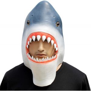 TIAN Animal Mask Poisson Costume Masque Nouveaut&eacute; Halloween Costume Latex Animal Head Mask (Requin) - Neuf