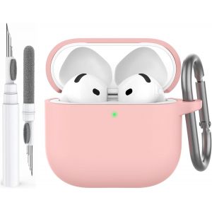 KALANKA-AhaStyle Coque AirPods 4 (2024) avec Kit Nettoyage Silicone &Eacute;tui Protection pour AirPods 4&egrave;me G&eacute;n&eacute;ration Anti-Rayures Housse pour Apple AirPods 4 Supportant Recharge USB-C et Recharge sans Fi - Neuf
