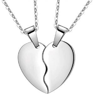 Kal-Collier D'amitié Pour 2 Fille, Demi-Coeur Pendentif Chaîne Arc-En-Ciel Épissage Colier D Amitié Pour 2 Collier Amitié Collier Ensemble De 2 Amitié Éternelle Bijoux Amis Cadeau Pour Femmes Filles - Neuf