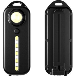 Petite Lampe De Poche, Porte-Cl&eacute;s Lampe Torche Led Brillante Avec 5 Modes D'&Eacute;clairage, Lumi&egrave;re Forte Rouge Et Bleue Clignotante, Clip Portable, Lampe De Poche Rechargeable Par Usb, Ipx3 - Neuf