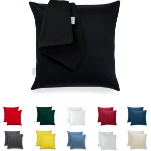 Cauc-Taie D'oreiller 80x80 Microfibre Premium Lot De 2 Housse Coussin Pour Coussins Canap&eacute;/Lit Tissu Super Doux Resistant Et Lavable Hypoallerg&eacute;nique Anti-Acariens Avec Fermeture &Eacute;clair Invisible - Neuf