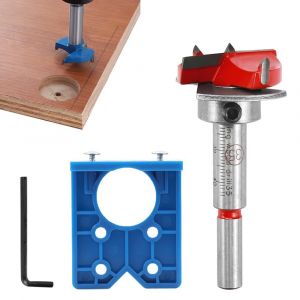 Ensemble de forets &agrave; charni&egrave;re 35 mm Forstner pour charni&egrave;re de cuisine, gabarit de positionnement de charni&egrave;re avec mod&egrave;les de charni&egrave;re pour montage de charni&egrave;re d'armoire Carpenerar - Neuf