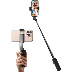 KALANKA-Nouvelle Mini Perche &agrave; Selfie pour iPhone, Perche &agrave; Selfie Portable Extensible en Aluminium avec T&eacute;l&eacute;commande, Perches &agrave; Selfie Compactes pour Vlog/Enregistrer Vid&eacute;o/Diffusion en Direct (Noir - Neuf