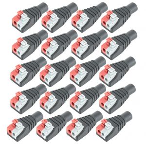 Lot de 20 connecteurs femelles 5,5 x 2,5 mm pour cable d'alimentation CC, adaptateur jack pour bande lumineuse LED - Neuf