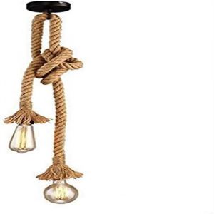 Suspension Double T&ecirc;te En Corde De Chanvre Pour Salle &Agrave; Manger Et D&eacute;coration Int&eacute;rieure - Neuf