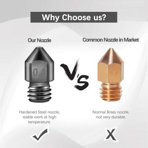 MEVRONISSHOP-5 ensembles de buses en acier tremp&eacute; pour extrudeuse MK8 d'imprimante 3D 0.4mm avec kit de nettoyage de buse d'extrudeuse(forets, pincettes, brosse, cl&eacute;)pour Makerbot,Creality CR-10 Ende - Neuf