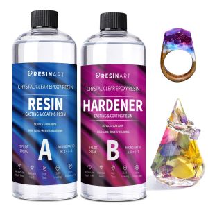 Kit De R&eacute;sine &Eacute;poxy Pour D&eacute;butants, 532ml R&eacute;sine &Eacute;poxy Non Toxique, R&eacute;sine De Moulage Transparente, Rapport 1:1, R&eacute;sine &Eacute;poxy Pour Bois, Bijoux, Dessus De Table D&eacute;coratif - Neuf