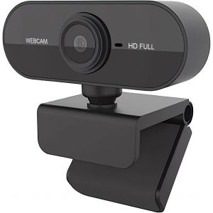 WQS-Webcam Full HD 1080P avec microphone, USB Plug & Play Caméra pour PC, ordinateur portable et MacBook, rotation à 360° avec clip, idéale pour les vidéoconférences, le streaming, les cours en ligne - Neuf