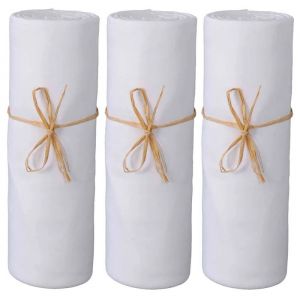 Lot De 3 Draps Housses B&eacute;b&eacute; Jersey Bio Blanc 70x140 - P'tit Basile - Neuf