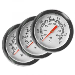 Lot De 3 Thermom&egrave;tres Pour Barbecue Au Charbon De Bois, Fumoir &Agrave; Bois, Jauge De Temp&eacute;rature, Thermom&egrave;tre Pour Barbecue, Fahrenheit / 50 400 - Neuf
