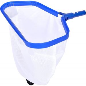 Filet d'écumoire de Piscine avec Sac Profond Double Couche,Cadre en Aluminium Robuste,Filet d'écumoire de Piscine avec Maille Fine,Bleu (sans Poteau) - Neuf