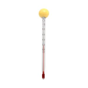 Kal-Thermomètre Analogique En Verre De 14 Cm Pour Tasse À Thé Avec Boule En Bois Jaune - Affichage De La Température Pour La Préparation Du Thé Également Pour Théière - Neuf