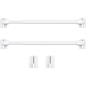Eryi-Tringle À Rideau En Plastique Réglable 15,7 À 27,5 Pouces Tringles À Rideaux De Douche Auto-Adhésives Barres De Placard Barres De Tension Accessoires Pour Rideaux Sans Perçage (Blanc, 2) - Neuf