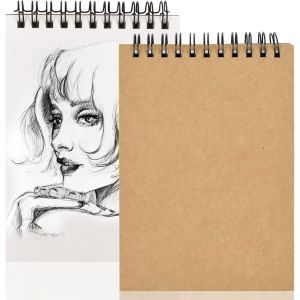 Kaxdl-2 Pièces Carnet De Dessin A6 Sketchbook,Livre Dessin 160 G/M² Spirale Cahier De Dessin,Carnet Croquis Blanc Papier Pour Aquarelle Dessiner Et Réaliser Des Croquis,30 Feuilles/60 Pages - Neuf