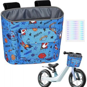 Kal-Sac De Guidon Pour Enfants Avec Fixation Stable, Panier De Vélo Avant Avec Bandes Réfléchissantes Pour Sécurité, Sacs Pour Scooter En Modèles Mignons - Neuf