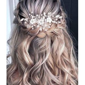 Kalanka-Mariage Feuilles Vignes De Cheveux, Fleurs De Mariage Cheveux Vigne Mariée, Perle Bandeau De Mariage Bijoux De Cheveux De Mariée, Coiffure Perlée Pour Femmes Et Filles - Neuf