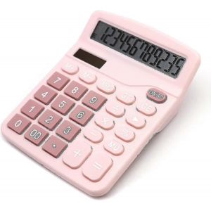 Calculatrice rose,calculatrice de bureau 12 chiffres avec grand écran LCD Discount (kui) - Neuf