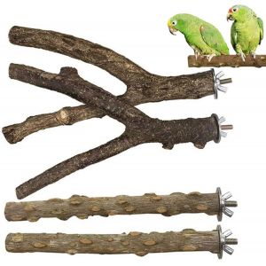 Chenquansarl-4 Pièces Branches En Bois De Cage À O Aux, Perchoirs Pour O Aux Bois Naturel, Jouet Support Perruche, Support Bois Pour Cage O Ax Perroquets Pour Perroquets Perruches Calopsittes - Neuf
