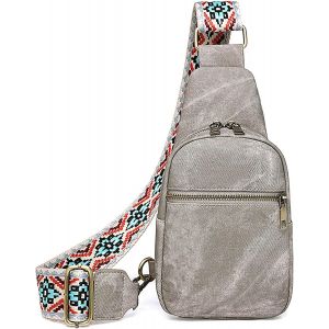 TIANYI-Petit Sac de Poitrine Femme Homme, Sacoche Cuir Bandouliere Femme Imperméable Sacs à Dos Porté Travers Simili Cuir Sling Bag pour Voyage Sports - Neuf