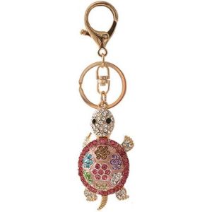 Pata-Porte-Clés Strass Tortue, Pendentif De Porte-Clés De Charme D'alliage De Cristal Étincelant,Les Membres Et La Queue Peuvent Se Balancer - Neuf