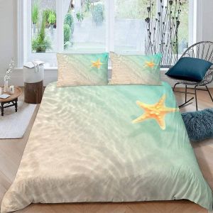 Housse De Couette &iquest;&iquest;Toile De Mer Plage X Imprim&iquest;&iquest; D Paysage Marin D'&iquest;&iquest;T&iquest;&iquest; Parure De Lit Personnes Hypoallergique Microfibre Literie Pi&iquest;&iquest;Ces Avec Fermetur - Neuf