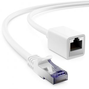 10M Câble D'Extension Cat7 Ethernet Lan - Rj45 Mâle À Femelle Pimf Cuivre S/Ftp 600 Mhz - Blanc[CAB9161234] - Neuf