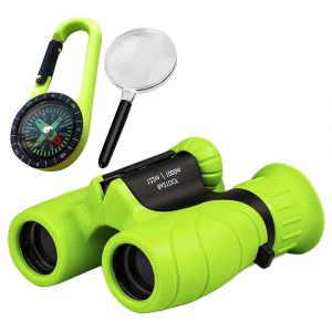 Jumelles compactes 8x21 pour enfants avec boussole et loupe pour les aventures en plein air - Neuf