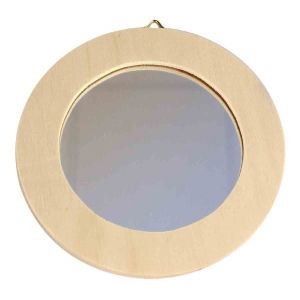 Miroir En Bois Rond 12 Cm Int&eacute;rieur 8 Cm - Neuf