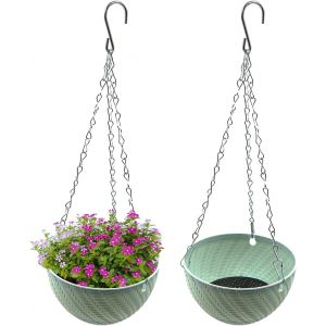 Ulteronixshop-Pots De Fleurs &Agrave; Suspendre - 2 Pi&egrave;ces Jardiniere Suspendue, Panier De Fleurs &Agrave; Suspendre, Pot De Fleur Mural Interieur Ext&eacute;rieur Pour Jardin Balcon D&eacute;coration, 15cm De Diam&egrave;tre, Bleu - Neuf