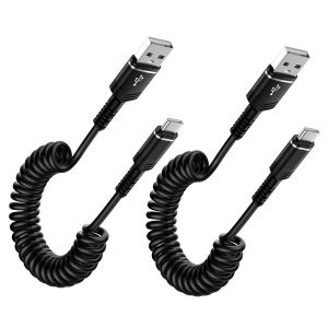 Lot de 2 câbles spiralés USB C 0,4 m à 1,8 m-Câble USB vers USB C-Câble de charge rapide Android-Câble de charge et de données pour Samsung Galaxy S25 Ultra S24 S23 S22 S21 S20 A15 A16 A55, - Neuf