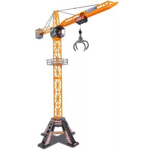 Dickie 201139012 Toys Mega Crane &Eacute;lectrique Avec T&eacute;l&eacute;commande Pour Enfants &Agrave; Partir De 3 Ans Hauteur 120 Cm Avec Bras De Pr&eacute;hension, Treuil Cabine, Plateforme De Chargement - Neuf