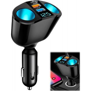 Thef-Multi Prise Allume Cigare Adaptateur,12v/24v Usb Type C Chargeur Allume Cigare Usb Rapide Pd20w/Qc3.0/2.4a, Compatible Pour I Phone, I Pad, Android, Gps Dash Cam, Tablette - Neuf