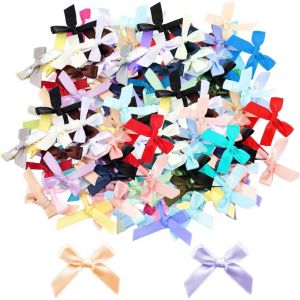 Kal-200 Pi&egrave;ces Noeud Cadeau, 3.5 * 2.5cm Petit Noeud Ruban, Multicolore Noeud En Satin, Noeuds Et Rubans D&eacute;coratifs, Ruban Noeud Cadeau, Lot De Noeuds Pour Couture, Bricolage, D&eacute;coration Mariage - Neuf