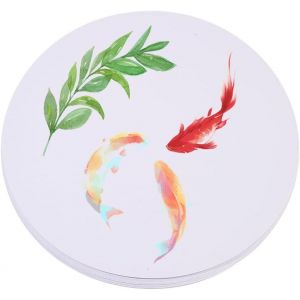 KALANKA-Lot de 40 feuilles de papier aquarelle rond pressé à froid, 160 g, idéal pour la plupart des supports humides et secs, idéal pour les débutants, les artistes et les spécialistes (24 cm de - Neuf