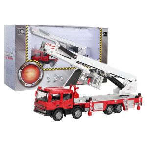 Vehicule de lutte contre l'incendie a l'echelle 1:50, voiture, echelle aerienne, camion, modele, jouet pour enfants - Neuf
