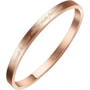 Eryi-® Bracelet Jonc Fin En Acier Inoxydable 316l Avec Message Phrases D'inspiration Largeur 4 Mm Plusieurs Messages Au Choix Couleurs Or Rosé - Neuf