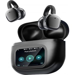 &Eacute;couteurs Bluetooth sans Fil Sport &Eacute;couteurs Clip Oreille, avec ENC R&eacute;duction Antibruit Mic, Ecouteur Traducteur Instantan&eacute;, Tactile Multifonction, Casque pour Android iOS, Noir - Neuf