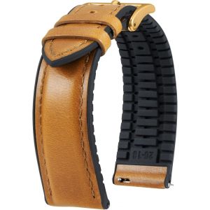 Eryi-Bracelet Montre En Cuir 22mm 21mm 20mm 19mm 18mm 16mm 14mm Cuir Ciré À L'huile Et Silicone Hybrid Bracelets De Montre À Dégagement Rapide Pour Homme Femme 6 Couleurs - Neuf