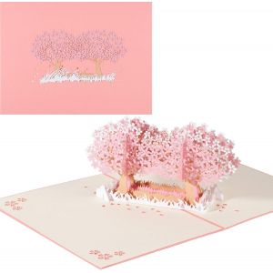 Carte D'anniversaire 3d, Carte De Saint-Valentin, Carte D'anniversaire De Mariage, Carte D'invitation De Mariage, Carte Pop-Up Fleur De Cerisier, Avec Enveloppe - Neuf