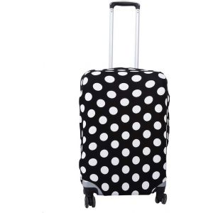 Housse de protection pour valise, 3 tailles, élastique, anti-poussière, taille L (66-71 cm), pois noirs et blancs - Neuf