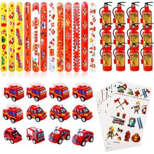 46pcs Pompier Sam Cadeaux D'anniversaire Pour Enfants,Pompier Sam Fournitures De Fête,Cadeau Pompier,Pour La Décoration Pompier,Pompier Anniversaire Décoration - Neuf