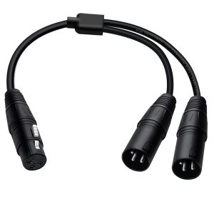 C&acirc;ble S&eacute;parateur XLR Femelle vers 2 XLR Male C&acirc;ble Microphone pour Microphone,Console,Amplificateur,Haut Parleur (Noir,0.5 m) - Neuf