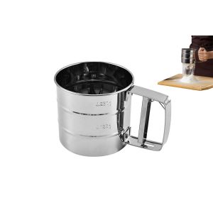 Tamis &Agrave; Farine &Agrave; Manivelle En Acier Inoxydable Pour La P&acirc;tisserie Et Les Ingr&eacute;dients Secs - Neuf