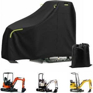Ulteronixshop-Housse imperm&eacute;able et respirante pour mini pelleteuse, avec fermeture &eacute;clair, bande r&eacute;fl&eacute;chissante, ourlet &eacute;lastique, protection contre le soleil, pluie, poussi&egrave;re, vent, les UV (pour < - Neuf