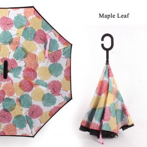 Parapluie pliable inverse en forme de C, coupe-vent, protection UV, mains libres, pour voiture, reversible - Neuf
