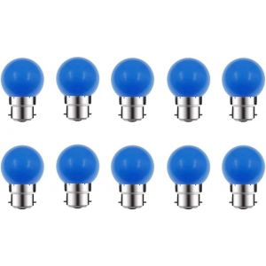 KAL-Lot De 10 Ampoule Led Couleur B22 2W Équivalente 20W Ac 220V-240V B22 Baïonnette Ampoules Guirlande Led Ampoules Multicolore Pour Maison Bar Fête Décoration D'Ambiance, Bleu - Neuf