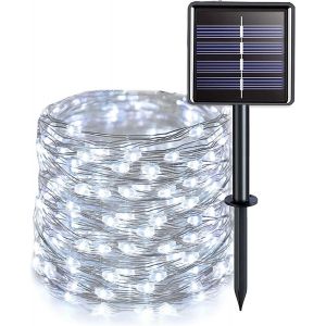 KAL-Guirlande Lumineuse Solaire Extérieure 7M 50 Led Guirlande Lumineuse Ip65 Fil De Cuivre Étanche Guirlande Lumineuse Solaire Blanc Froid Extérieure Pour Décoration De Jardin De Noël Patio Balcon F - Neuf