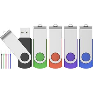 Lot de 5 Clé USB 2.0 8 Go Mémoire Sticks Cle USB 8Go Lecteur Flash USB Rotatif PenDrive avec Cordes Clef USB 2.0 Multicolore Mémoire Stick Stockage de Données - Neuf